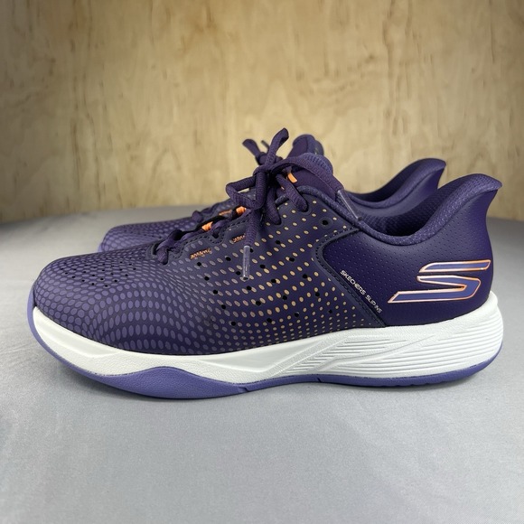 Skechers SLAM Pickleball 174201 Women's 8 Purple Orange White Sneakers Lace Up - Picture 6 of 14